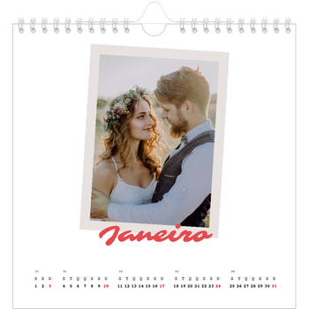 Calendário fotográfico quadrado — Assinado a carmim