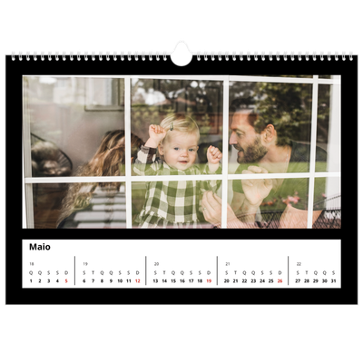 Calendário A3 Horizontal — Margem preta [capa]