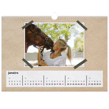 Calendário fotográfico horizontal A3 — Fita adesiva para trabalhos manuais