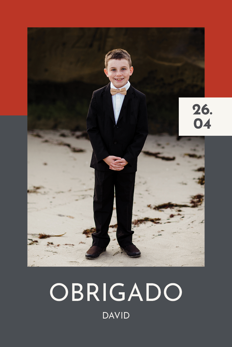 Cartões de agradecimento — Cores complementares