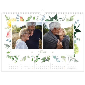 Calendário fotográfico horizontal A3 — Flores tradicionais
