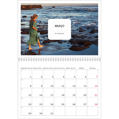 Calendário A4 duplo — A história completa [Março]