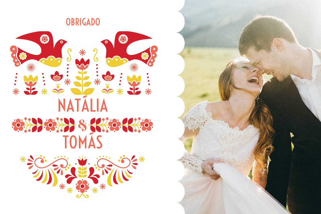 Cartões de agradecimento — Lovely love birds