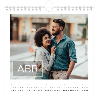 Calendário quadrado — Sobreposição de caixa de data [Abril]