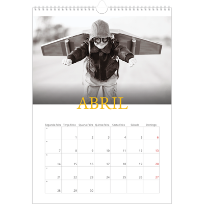 Calendário A3 — Estilo Heritage [Abril]