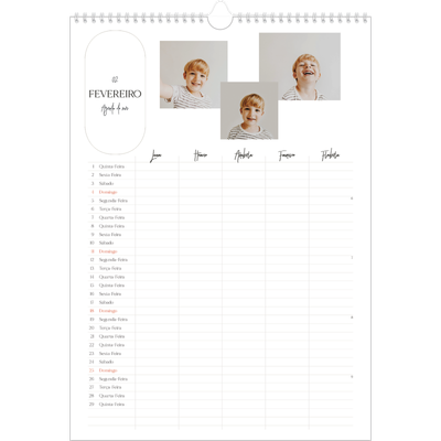 Agenda familiar A3 — Planificador de planos - Família de 5 [Fevereiro]