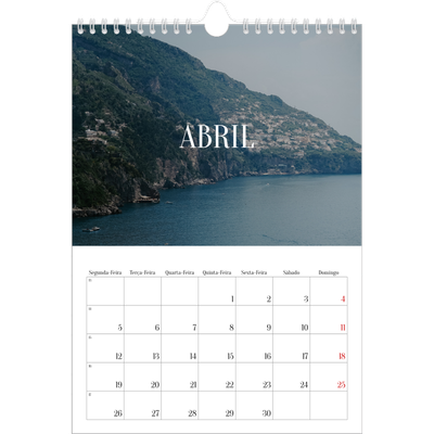 Calendário fotográfico A4 — Escapadinha infinita [Abril]