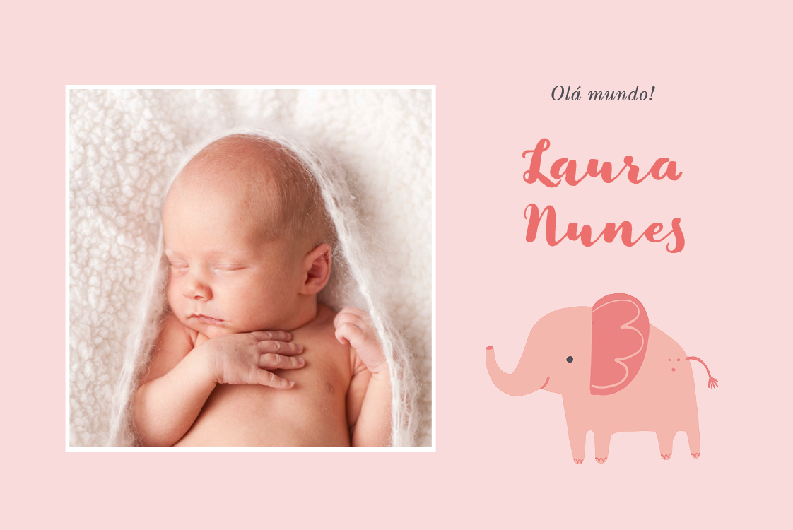Convites — Elefante cor-de-rosa