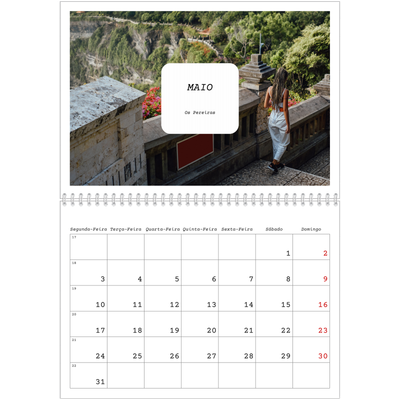 Calendário A4 duplo — A história completa [Maio]