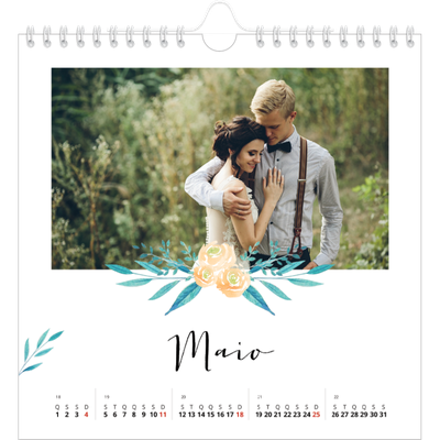 Calendário quadrado — Ilustrações de flores [capa]