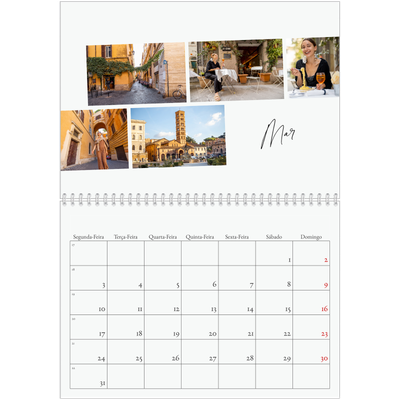Calendário A4 duplo — Férias na cidade [Março]
