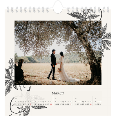 Calendário quadrado — Tinta e hera [Março]