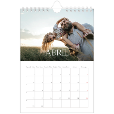 Calendário A5 — Doze meses grandes [Abril]