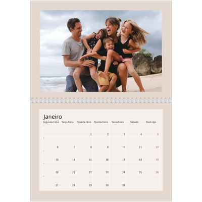 Calendário A4 duplo — Cores da terra [Janeiro]