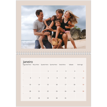 Calendário fotográfico duplo A4 — Cores da terra