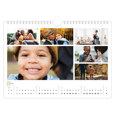 Calendário A4 horizontal — Texto para rabiscar [Março]