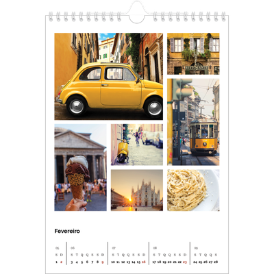 Calendário fotográfico A4 — Grelha de imagens [Fevereiro]