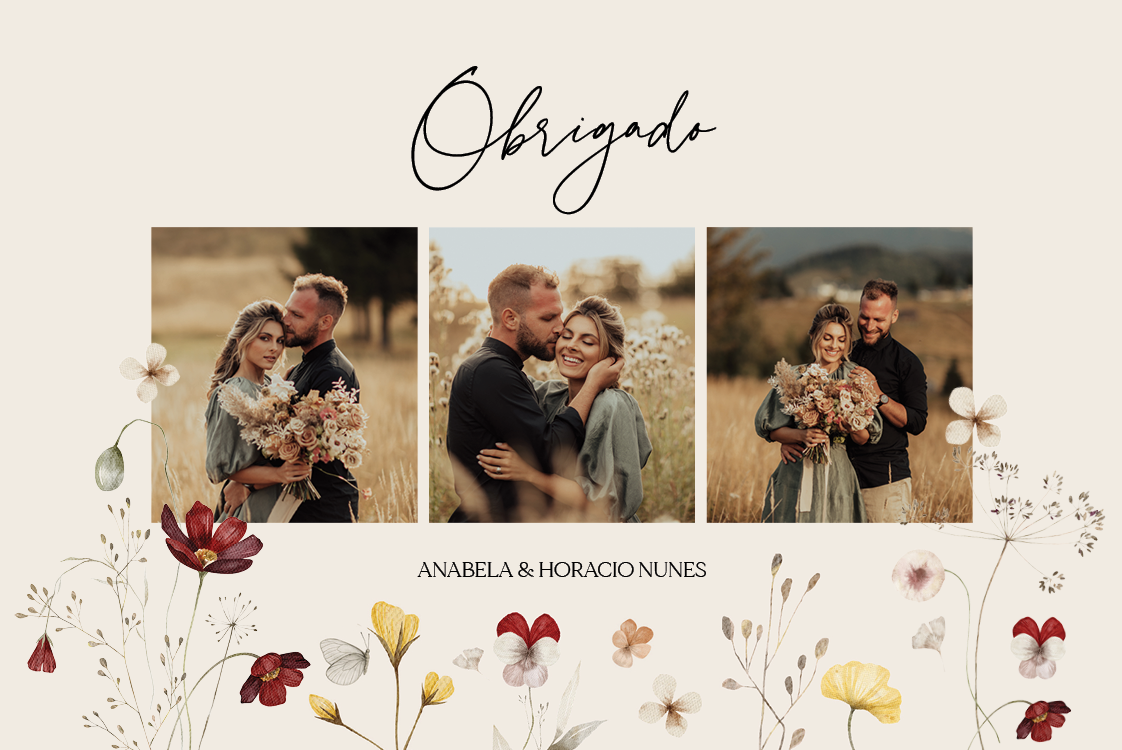 Cartões de agradecimento — Núpcias naturais