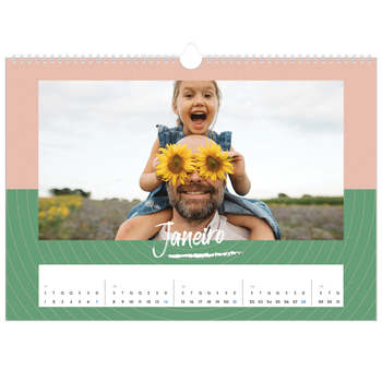 Calendário fotográfico horizontal A3 — Cor e padrão