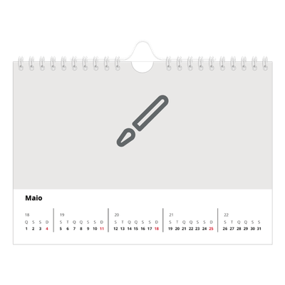Calendário A5 horizontal — Desenhe o seu próprio produto [capa]