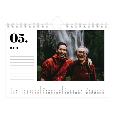 Calendário A5 horizontal — Serif e momentos [capa]
