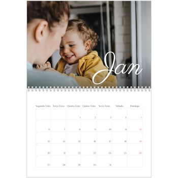 Calendário fotográfico duplo A4 — Mês escrito à mão