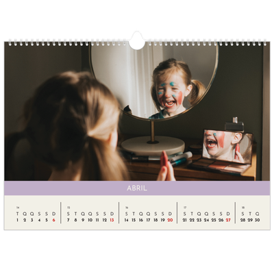 Calendário A3 Horizontal — Capítulos pastel [Abril]
