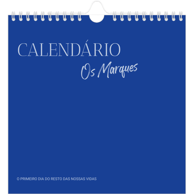 Calendário quadrado — Clássico cobalto [capa]