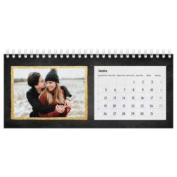 Calendário de Fotografias de Mesa — Molduras com purpurinas