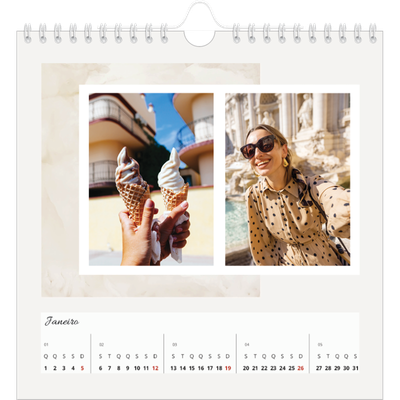 Calendário quadrado — Tons mudos [Janeiro]