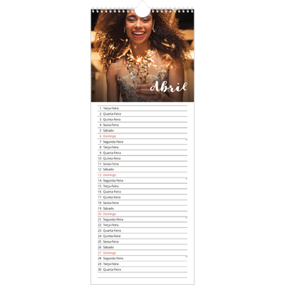 Calendário fino  — Script simples [Abril]