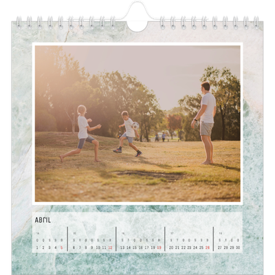Calendário quadrado — Fundos em mármore [Abril]