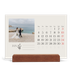 Calendário de mesa com suporte em madeira - horizontal  — Iniciais em flor [Janeiro]