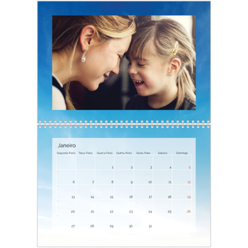 Calendário fotográfico duplo A4 — Paisagem de nuvens