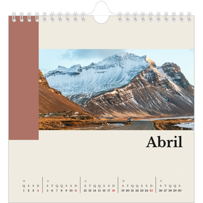 Calendário quadrado — Vistas do mundo [Abril]