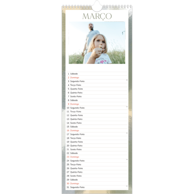 Calendário fino  — Efeito de pincel [Março]