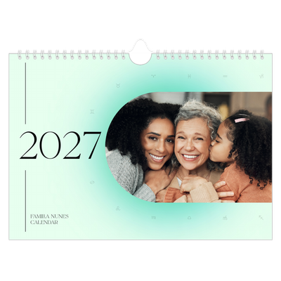 Calendário A4 horizontal — Degradê de astrologia [capa]