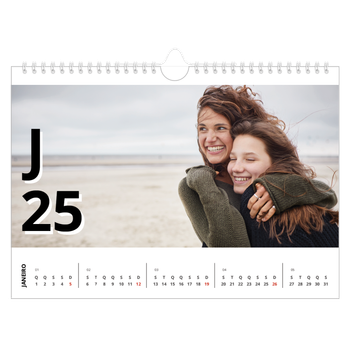 Calendário de Fotografias A4 Paisagem — Estilo de carta