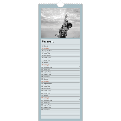 Calendário fino  — Cores nórdicas [Fevereiro]