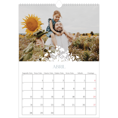 Calendário A3 — Motivo floral [Abril]