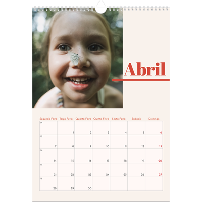 Calendário A3 — Nostalgia dos anos 90 [Abril]