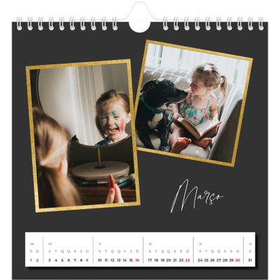 Calendário quadrado — Tantas recordações [Março]