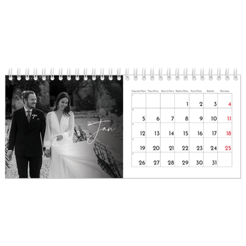 Calendário de Fotografias de Mesa — Escrita elegante