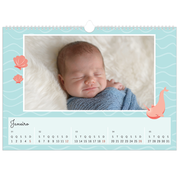 Calendário fotográfico horizontal A3 — Animais bonitos