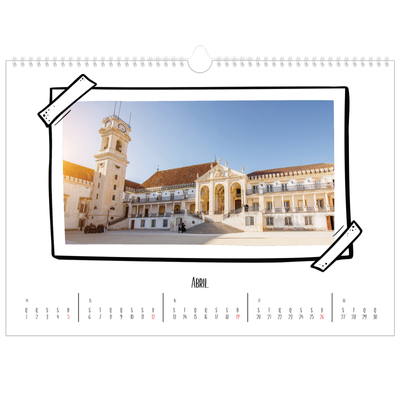 Calendário A3 Horizontal — Momentos de álbum de recortes [Abril]