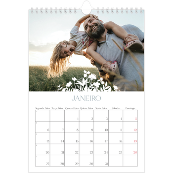 Calendário fotográfico A4 — Motivo floral