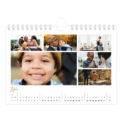 Calendário A5 horizontal — Texto para rabiscar [Março]