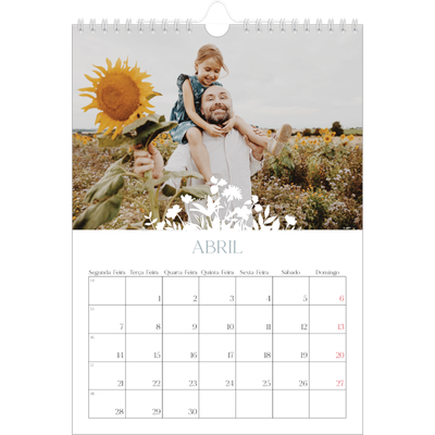 Calendário fotográfico A4 — Motivo floral [Abril]
