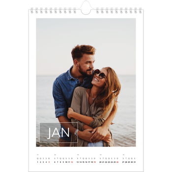 Calendário fotográfico A4 — Sobreposição de caixa de data