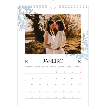 Calendário fotográfico A4 — Floral elegante